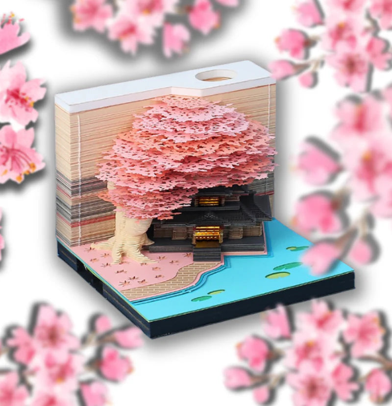 Sakura Temple (With Light & Memo Pad)